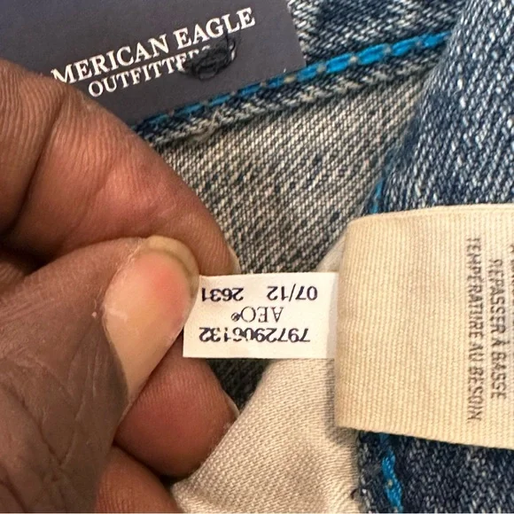 American Eagle Outfitters Men's Relaxed Low Rise Jeans 32x30 Y2K Boy Band Blue - Picture 7 of 9